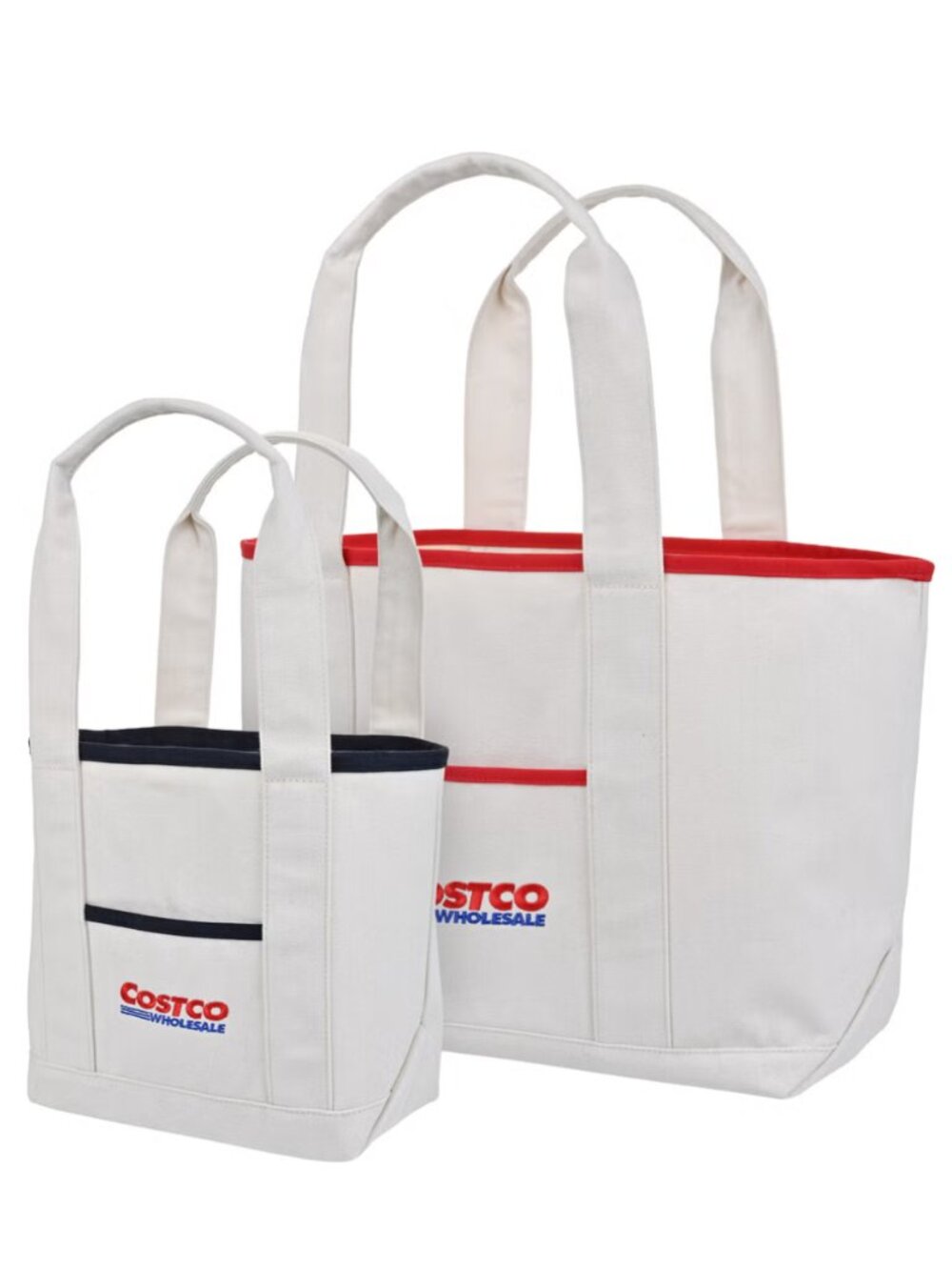 NWT Costco Canvas Tote Bag Set